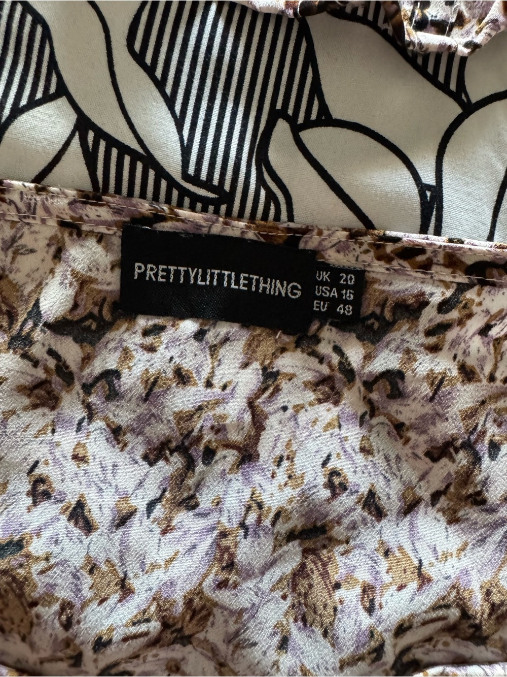 PrettyLittleThing Brown, White & Purple Floral Corset Tank & Skirt Set - Picture 2 of 4